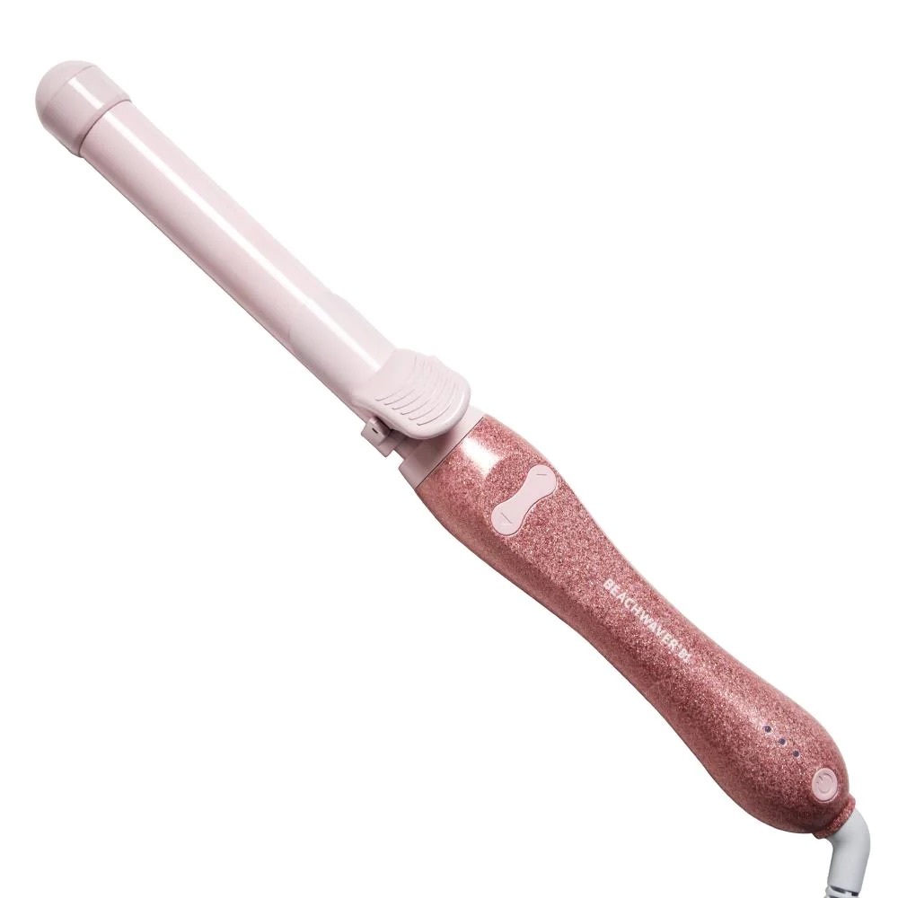 Beachwaver B1 pink glitter self rotating 1” barrel curling iron